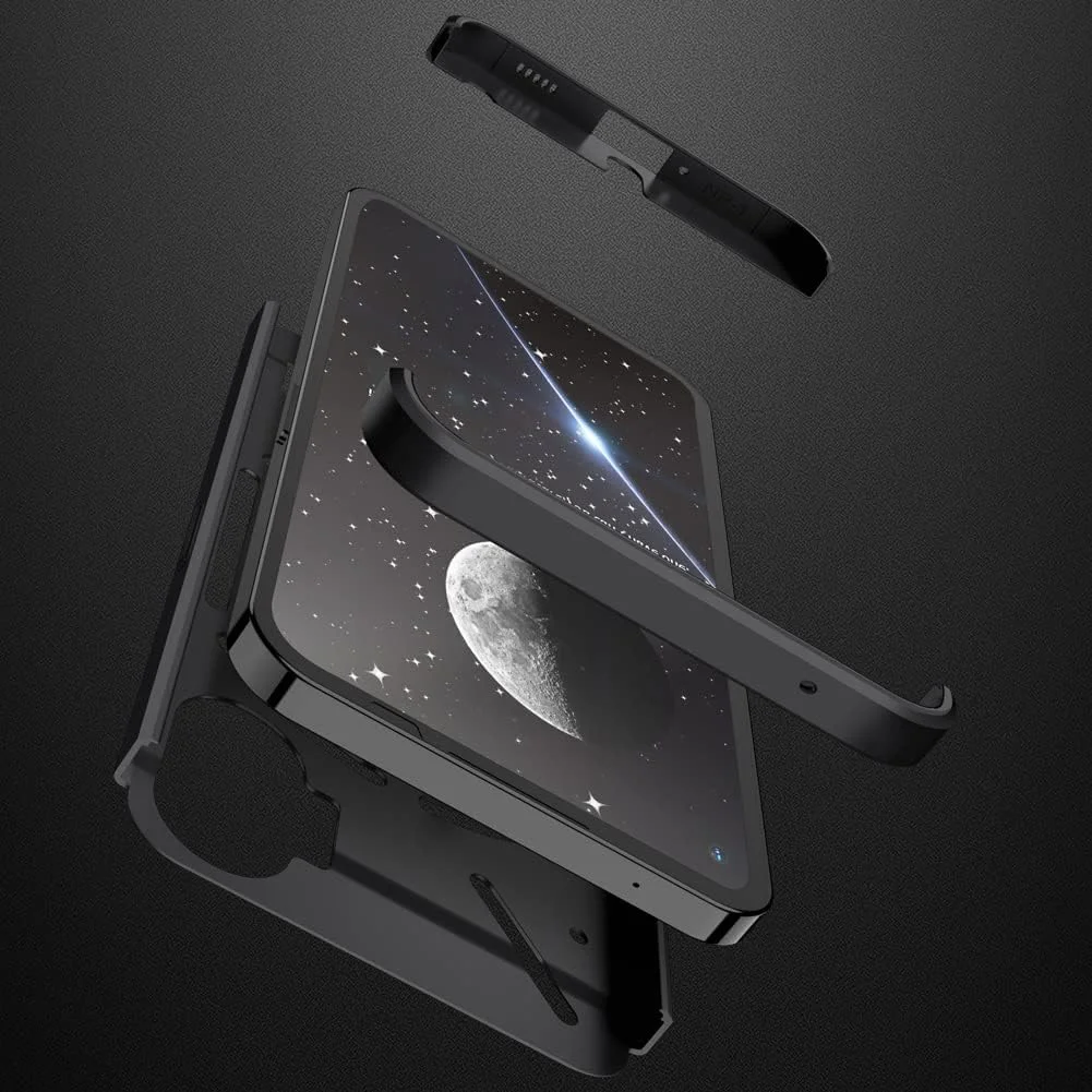 قاب محافظ باریک و ضد ضربه سازگار با ناتینگ فون 1، قاب محافظ تمام بدنه فوق العاده نازک درجه نظامی PC سخت ضد افتادن برای ناتینگ فون 1. مشکی 3 در 1