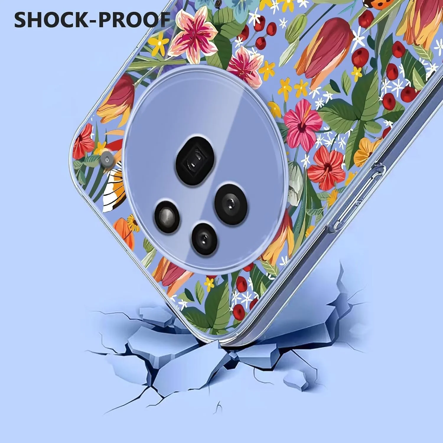 قاب گوشی Miagon مناسب برای Nothing Phone 3A Pro، طرح گل و پروانه زیبا و شفاف، محافظ باریک و ضربه گیر برای دختران و بانوان