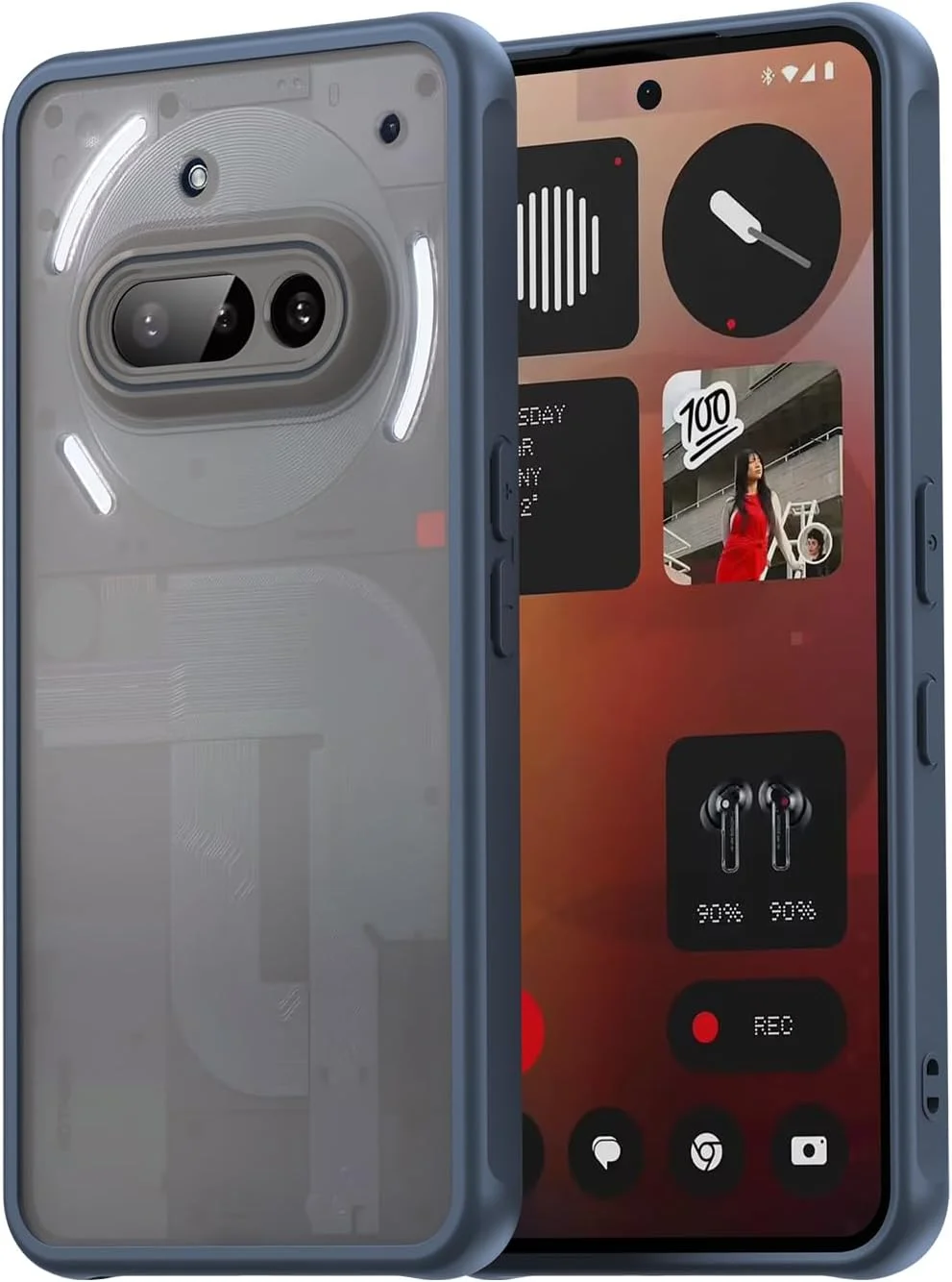 کاور گوشی موبایل ران تو، سازگار با ناتینگ فون 3a، PC سخت + TPU نرم، ضد خش، سبک وزن، سازگار با ناتینگ فون 3a. (آبی)