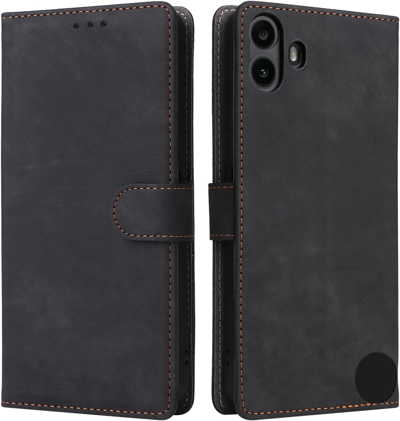 OIATROE کیف محافظ گوشی CMF مدل Nothing Phone 1 با جای کارت اعتباری و مسدود کننده RFID، جلد چرمی PU تاشو - مشکی