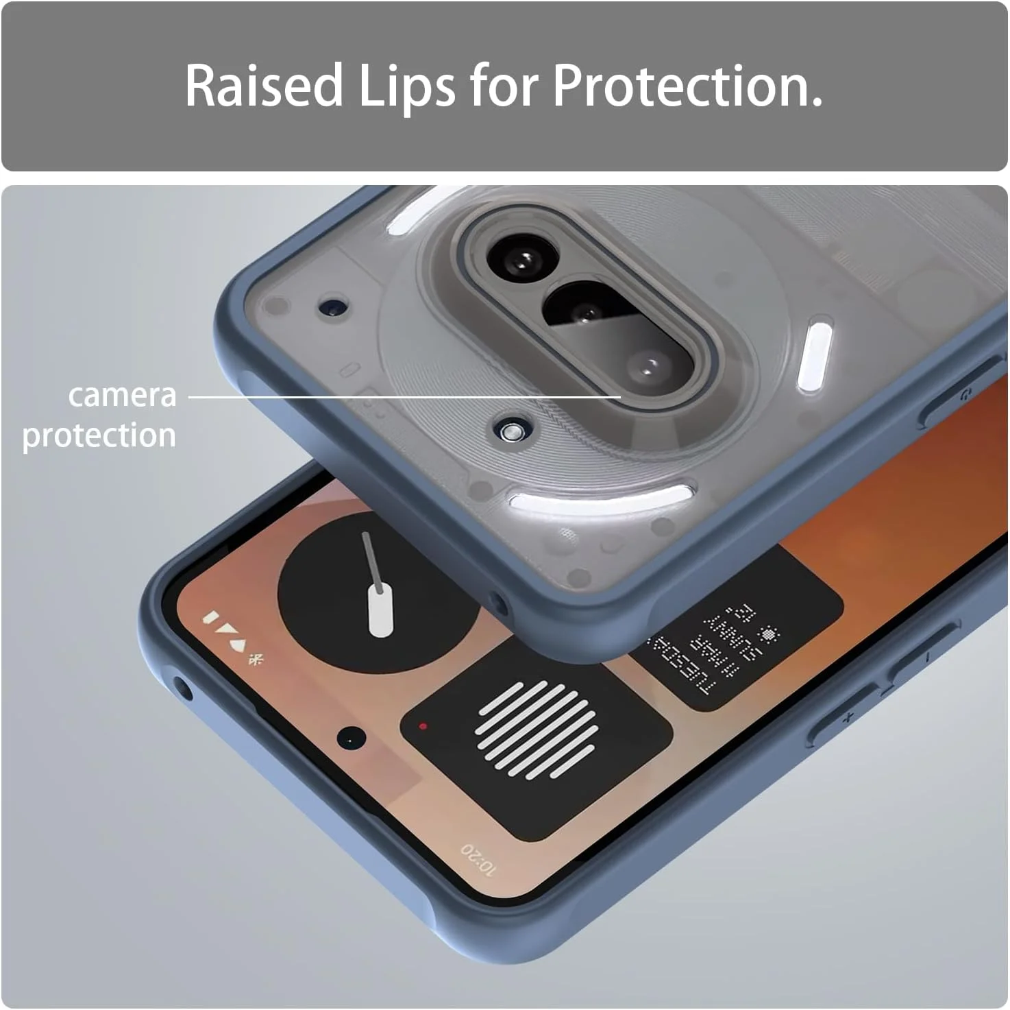 کاور گوشی موبایل ران تو، سازگار با ناتینگ فون 3a، PC سخت + TPU نرم، ضد خش، سبک وزن، سازگار با ناتینگ فون 3a. (آبی)