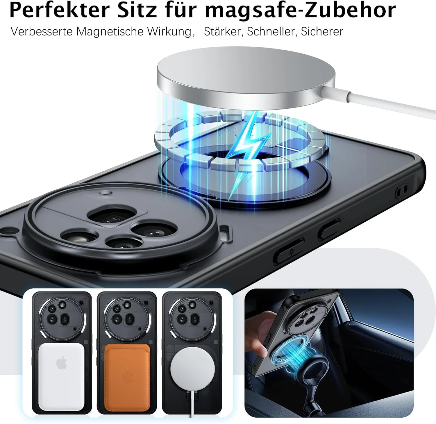 پایه مغناطیسی Telaso برای قاب گوشی ناتینگ فون 3a Pro، قاب مات گوشی موبایل برای ناتینگ فون 3a Pro، سازگار با MagSafe، پوشش محافظ ضد ضربه و ضد افتادن، مشکی