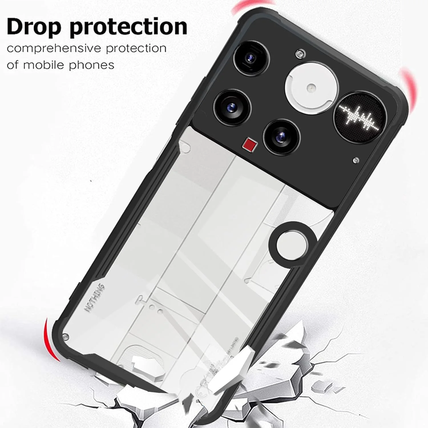 کاور محافظ گوشی KZIOACSH برای ناتینگ فون (3) به همراه 2 محافظ صفحه نمایش شیشه ای حرارت دیده، سبک وزن، فوق العاده شفاف، ضد زردی، ضد ضربه، ضد خش، بامپر TPU + کاور محافظ اکریلیک سخت