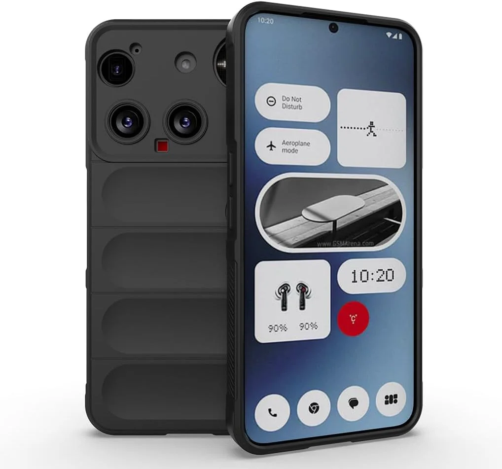 کاور محافظ گوشی ناتینگ فون (3) مدل SEAHAI، طراحی ایربگ، محافظت کامل از بدنه، سیلیکونی نرم، ضد ضربه و ضد افتادن - مشکی