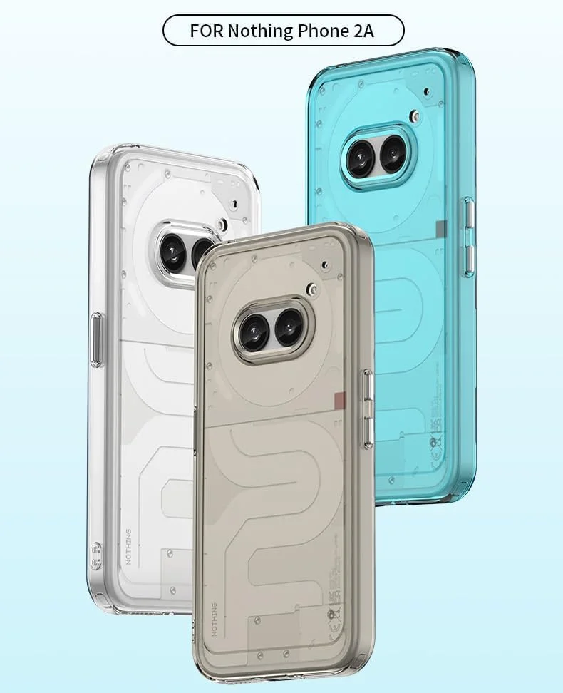 کاور محافظ گوشی ناتینگ فون 2A مدل TPU شفاف با رنگ آبنباتی، ضربه گیر و نرم (خاکستری)، سازگار با Nothing Phone 2A