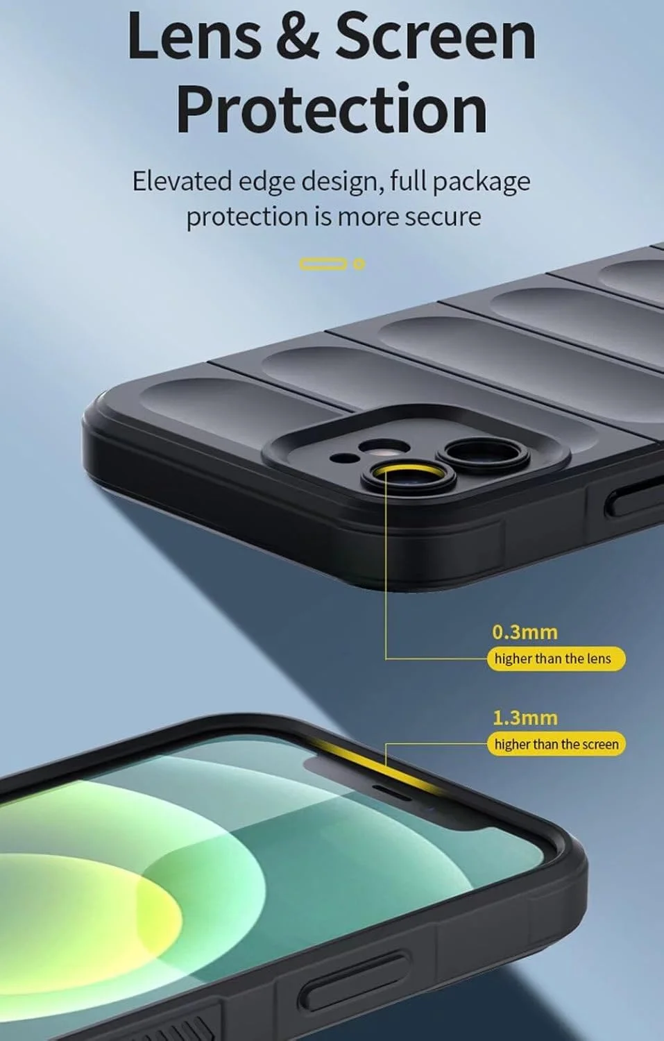 کاور محافظ گوشی ناتینگ فون (3) مدل SEAHAI، طراحی ایربگ، محافظت کامل از بدنه، سیلیکونی نرم، ضد ضربه و ضد افتادن - مشکی