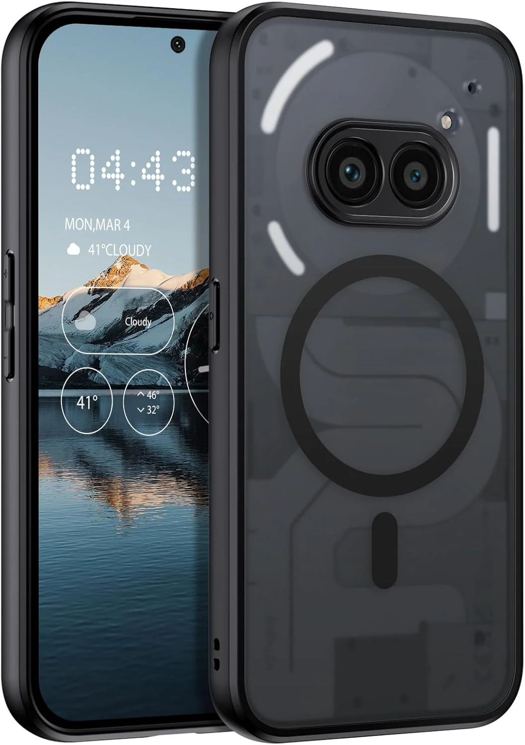 قاب محافظ VENINGO برای گوشی ناتینگ فون 2a، سازگار با مگ‌سیف، مات نیمه‌شفاف، بامپر TPU نرم، ضد ضربه، مغناطیسی، باریک، ضد زردی، محافظ 360 درجه برای گوشی ناتینگ فون 2a، مشکی