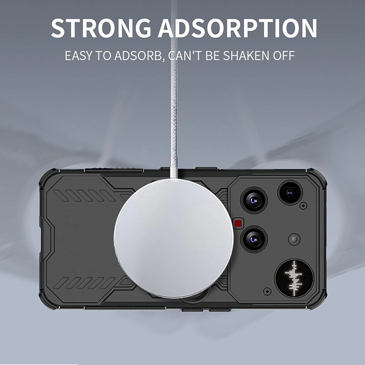 قاب مغناطیسی ایلینگ برای ناتینگ فون (3)، سازگار با MagSafe، بسیار نازک، ضد ضربه، پوشش سخت PC، بامپر TPU سیلیکونی نرم (مشکی)