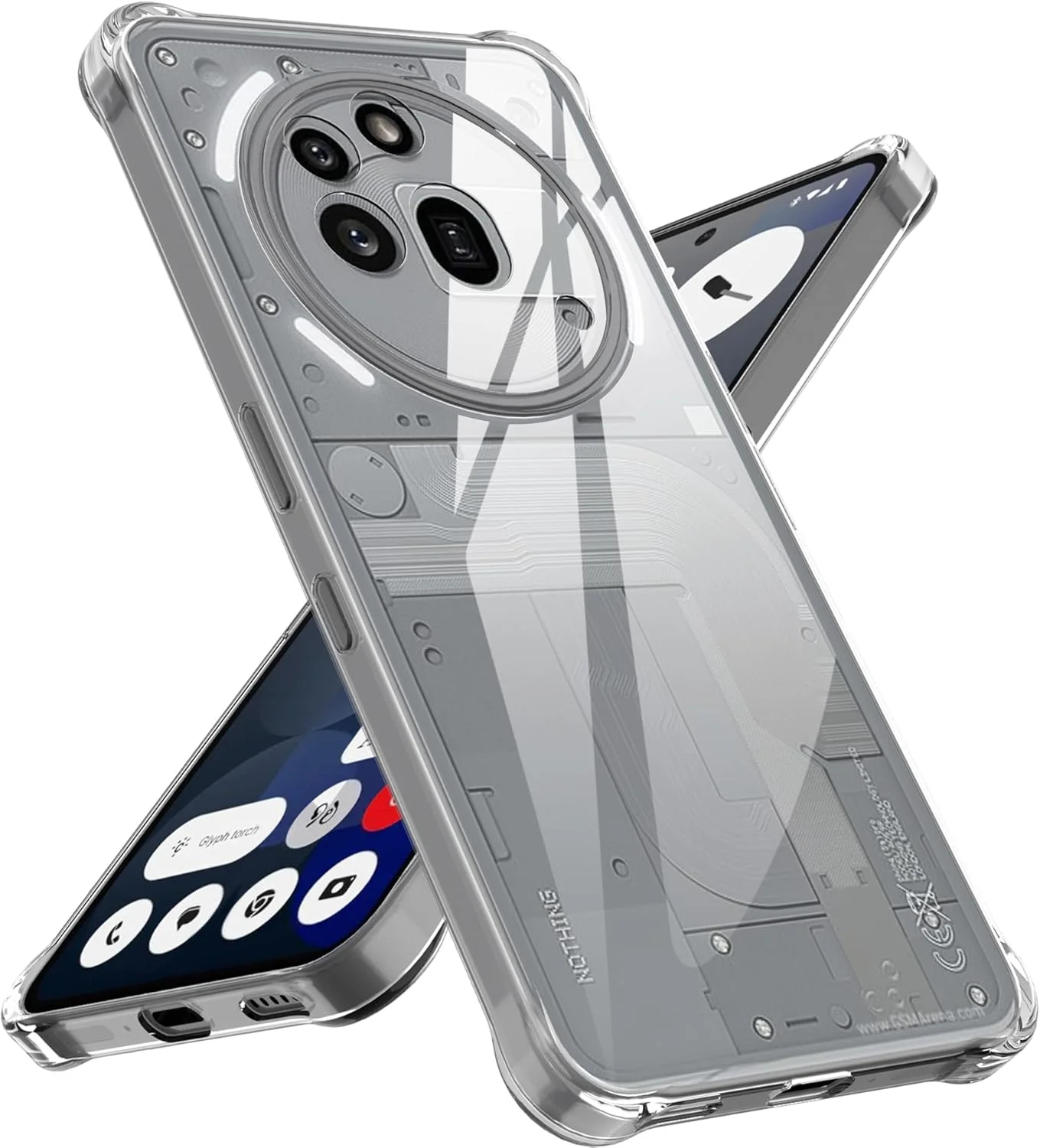 کاور شفاف Natbok برای Nothing Phone 3a Pro، محافظ ضد خش PC سخت و ضربه گیر TPU، کاور محافظ گوشی فوق العاده نازک و شفاف