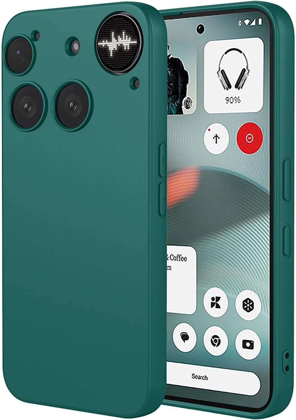 کاور سیلیکونی بسیار نازک و نرم SEAHAI با طراحی ایربگ ضد ضربه و روکش مات شیک TPU برای ناتینگ فون (3) - سبز تیره