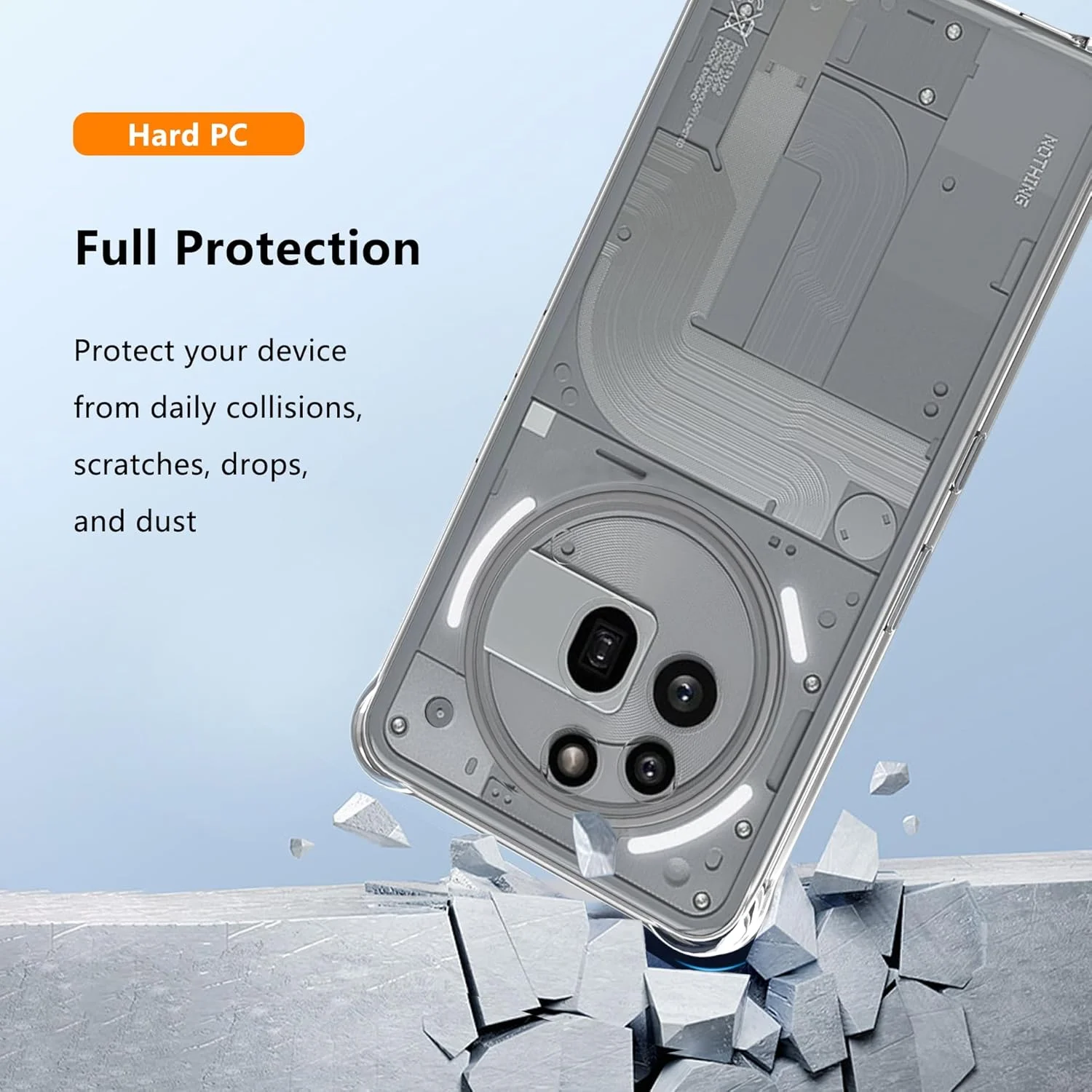 کاور شفاف Natbok برای Nothing Phone 3a Pro، محافظ ضد خش PC سخت و ضربه گیر TPU، کاور محافظ گوشی فوق العاده نازک و شفاف