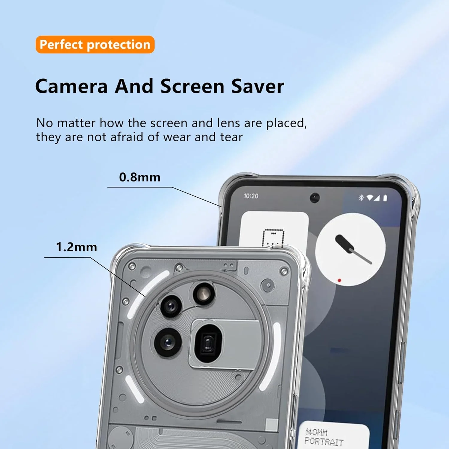 کاور شفاف Natbok برای Nothing Phone 3a Pro، محافظ ضد خش PC سخت و ضربه گیر TPU، کاور محافظ گوشی فوق العاده نازک و شفاف