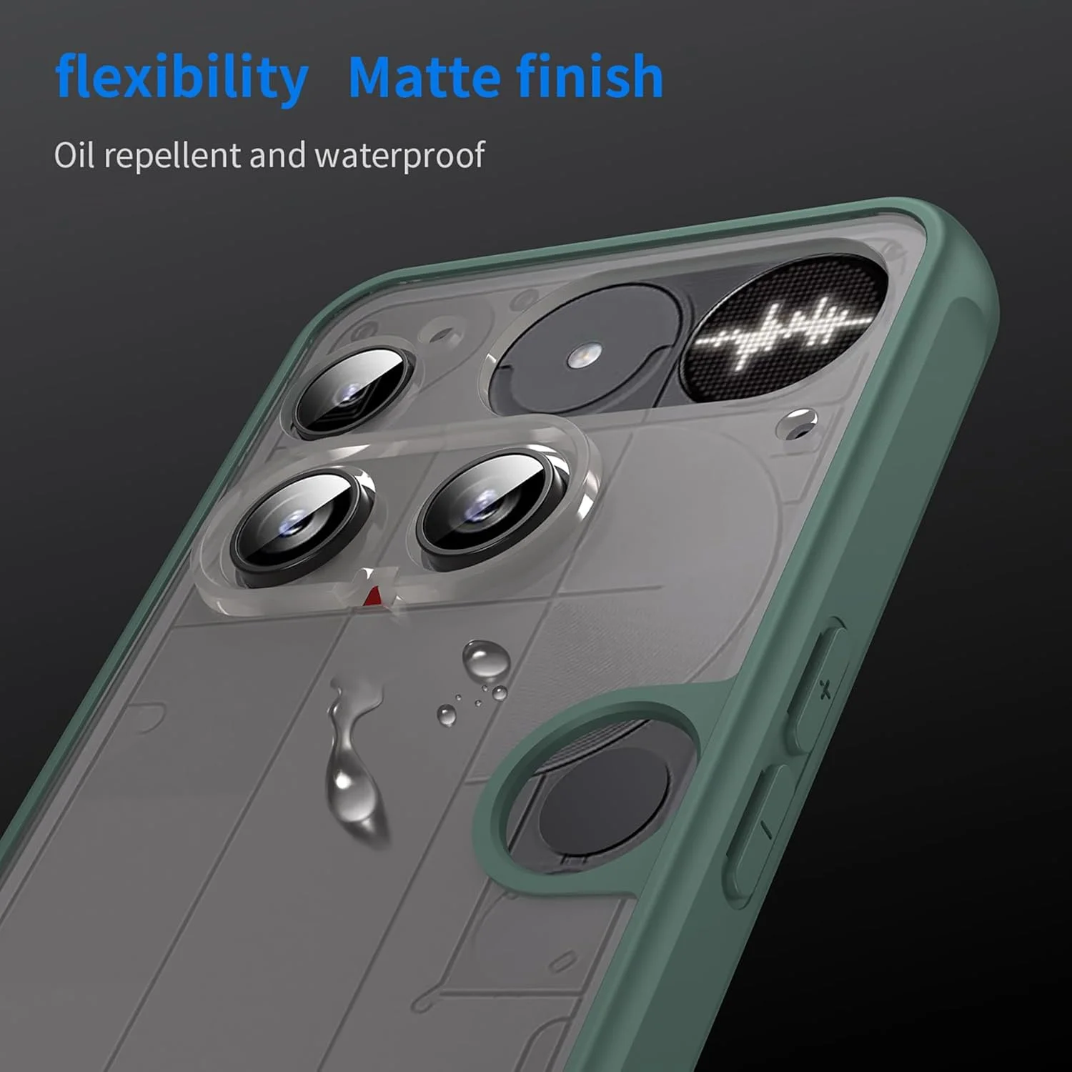 کاور محافظ گوشی ناتینگ فون (3) ایلینگ، فوق العاده نازک، مات، با حس پوست، پشت سخت PC، ضربه گیر سیلیکونی نرم TPU (سبز)