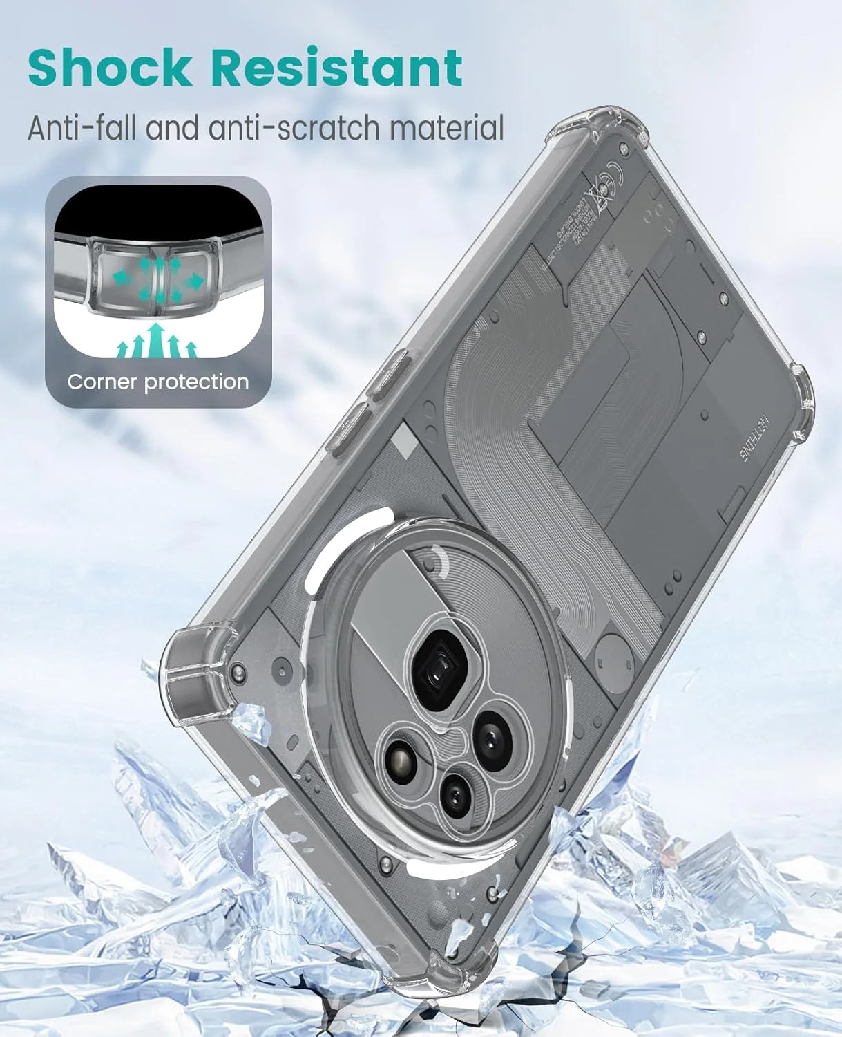 کاور محافظ گوشی ناتینگ فون 3a Pro مدل SineOrdo، کاور فوق‌العاده باریک سیلیکونی TPU – شفاف