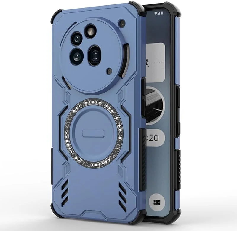 کاور محافظ گوشی ناتینگ فون 3a Pro مدل PEIYE - پنل پشتی PC، ضد ضربه، دارای حلقه مغناطیسی داخلی - آبی