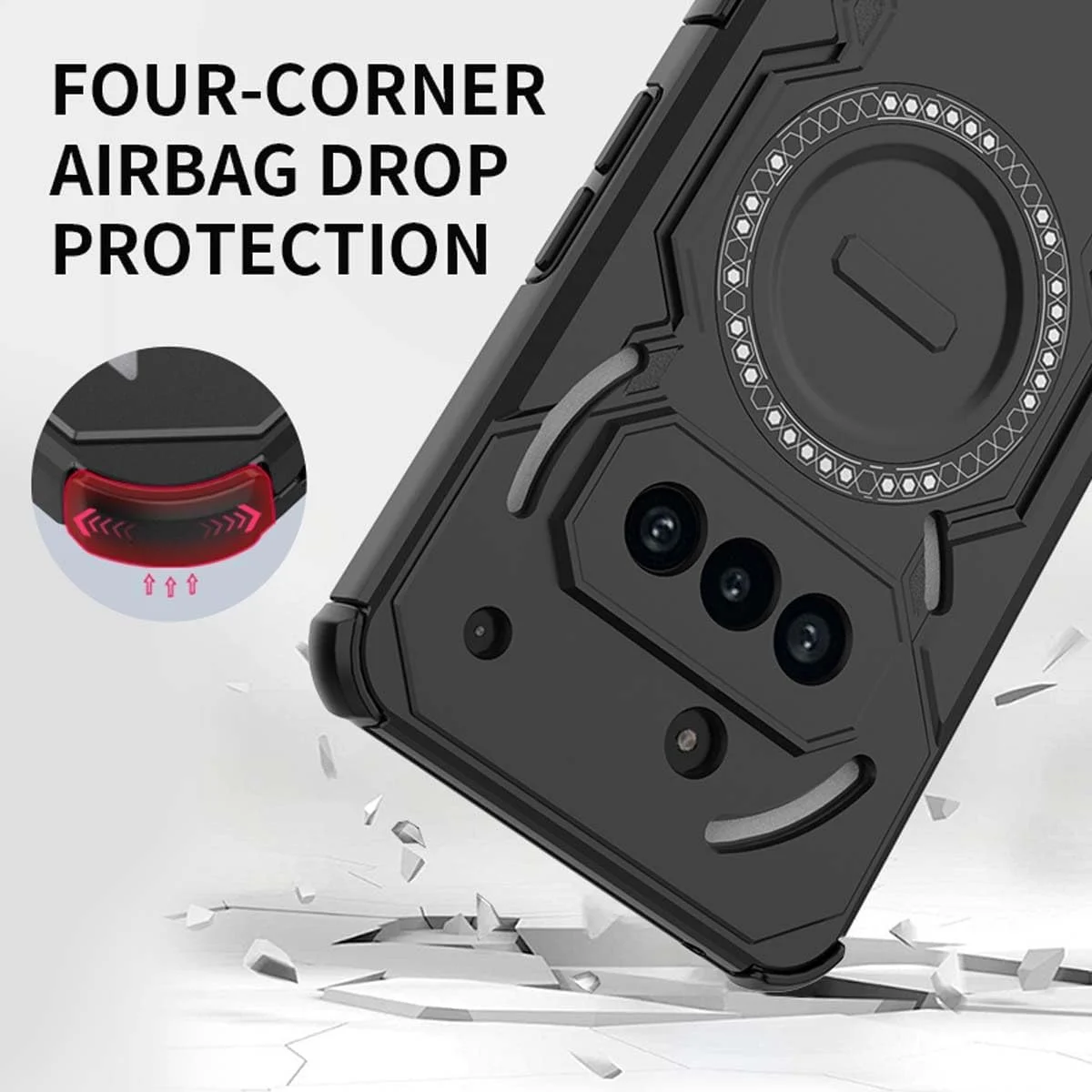 کاور محافظ گوشی ناتینگ فون 3a Pro مدل PEIYE - پنل پشتی PC، ضد ضربه، دارای حلقه مغناطیسی داخلی - آبی