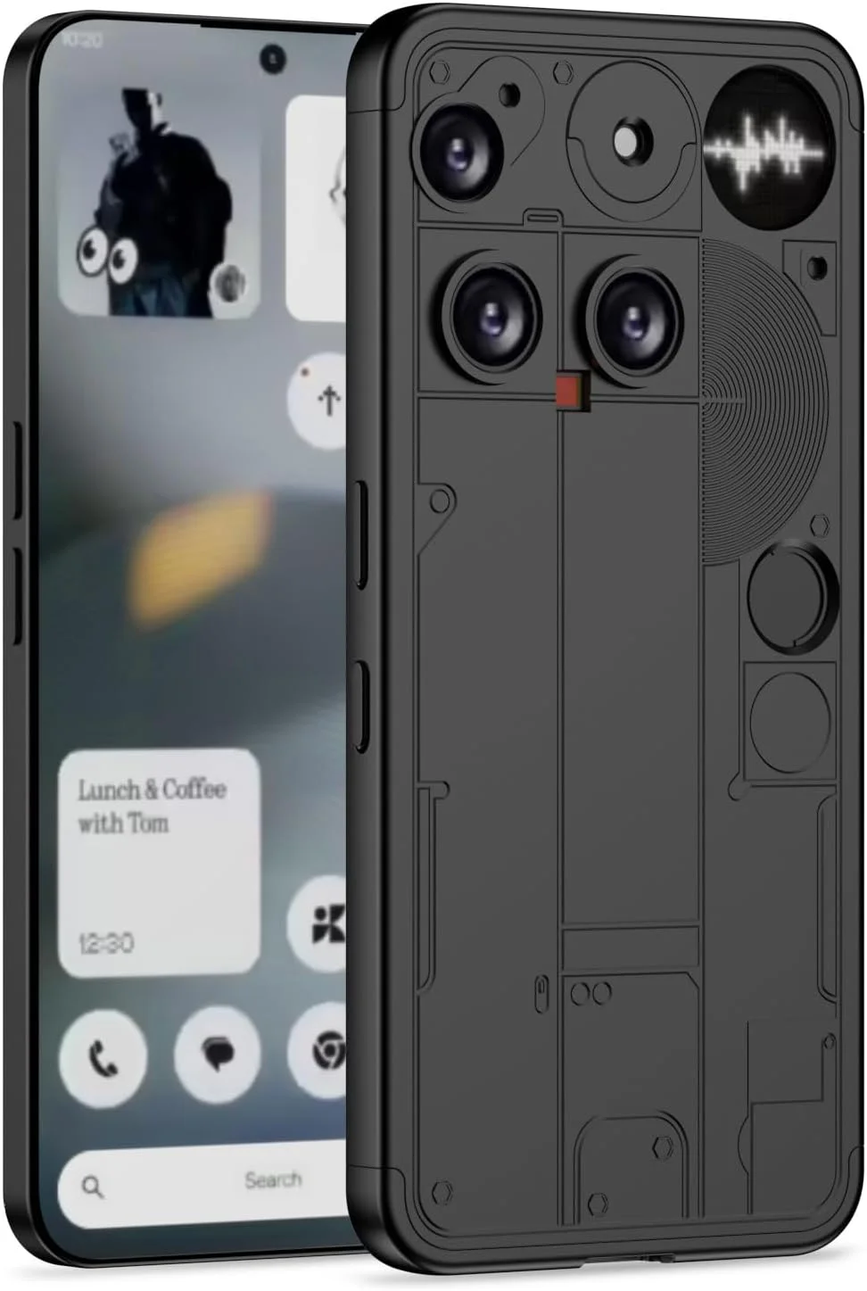 کاور ضد ضربه سازگار با تلفن ناتینگ (3)، ساخته شده از مواد PC منتخب و دارای ایربگ در چهار گوشه برای مقاومت در برابر ضربه و افتادن، مناسب برای تلفن ناتینگ 3 (مشکی)