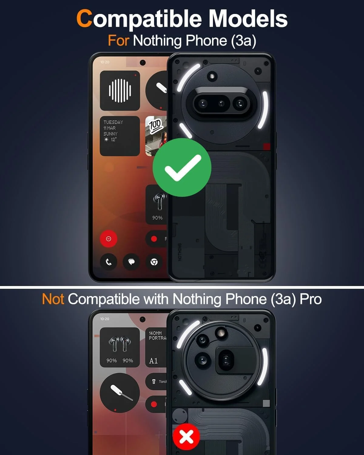 کاور محافظ گوشی PIXFAB مناسب برای ناتینگ فون 3A، کاور ضد ضربه با محافظ لنز دوربین، کاور محافظ زرهی انگشتی [پایه دار]، کاور گوشی دو لایه با جذب شوک برای ناتینگ فون 3A - مشکی