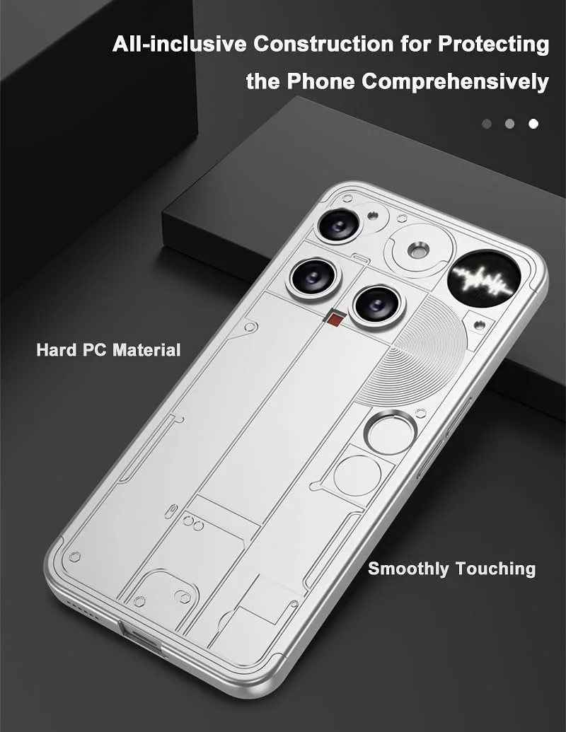 کاور ضد ضربه سازگار با تلفن ناتینگ (3)، ساخته شده از مواد PC منتخب و دارای ایربگ در چهار گوشه برای مقاومت در برابر ضربه و افتادن، مناسب برای تلفن ناتینگ 3 (مشکی)