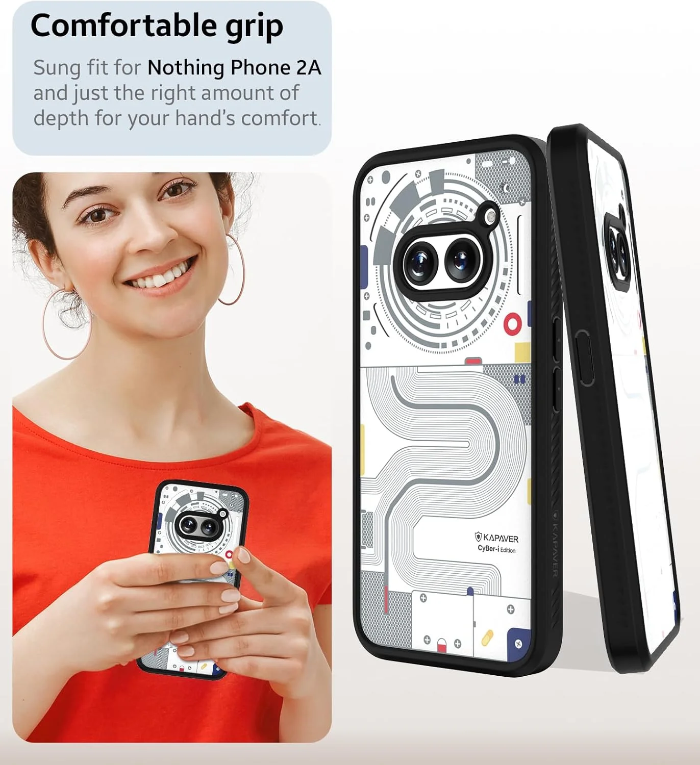 کاور پشتی طرح دار سری Impulse کاور برای ناتینگ فون 2a 5G (ویرایش Cyber-i Community - مشکی)