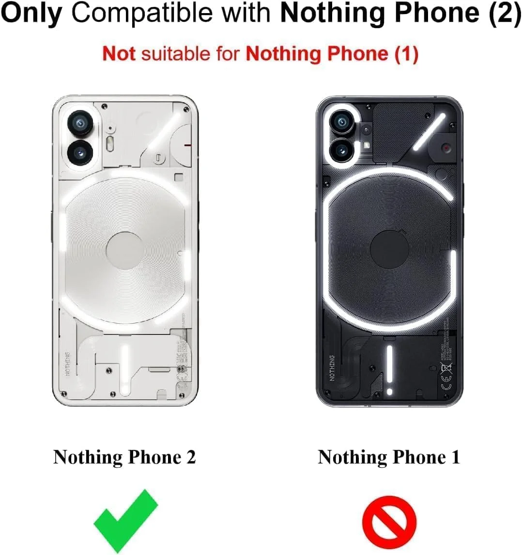 کاور محافظ شفاف سازگار با ناتینگ فون 2، با محافظت از دوربین، گوشه‌های تقویت‌شده، باریک، نازک، سیلیکونی TPU نرم، ضد ضربه، کاور کریستالی گوشی برای ناتینگ فون 2 (2023)