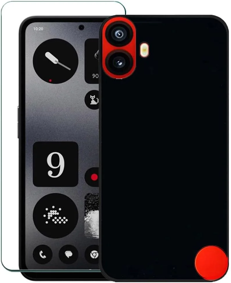 کاور گوشی CMF Phone 1 سازگار با محافظ صفحه نمایش [سیلیکون TPU انعطاف پذیر، مشکی، فوق العاده نازک]