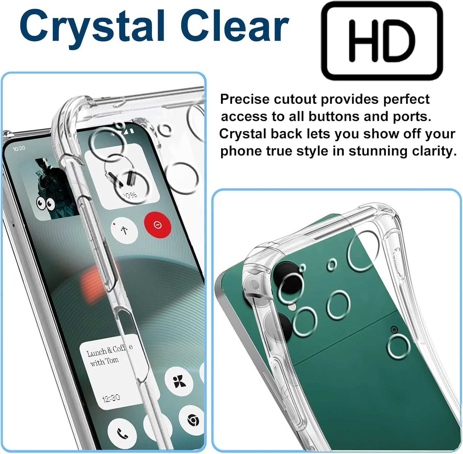 کاور محافظ گوشی ناتینگ فون (3) به همراه 2 محافظ صفحه نمایش شیشه ای حرارت دیده، محافظت از گوشه ها، فوق العاده شفاف، ضد خش، جذب شوک، کاور نرم TPU با سپر مقاوم برای ناتینگ فون (3)