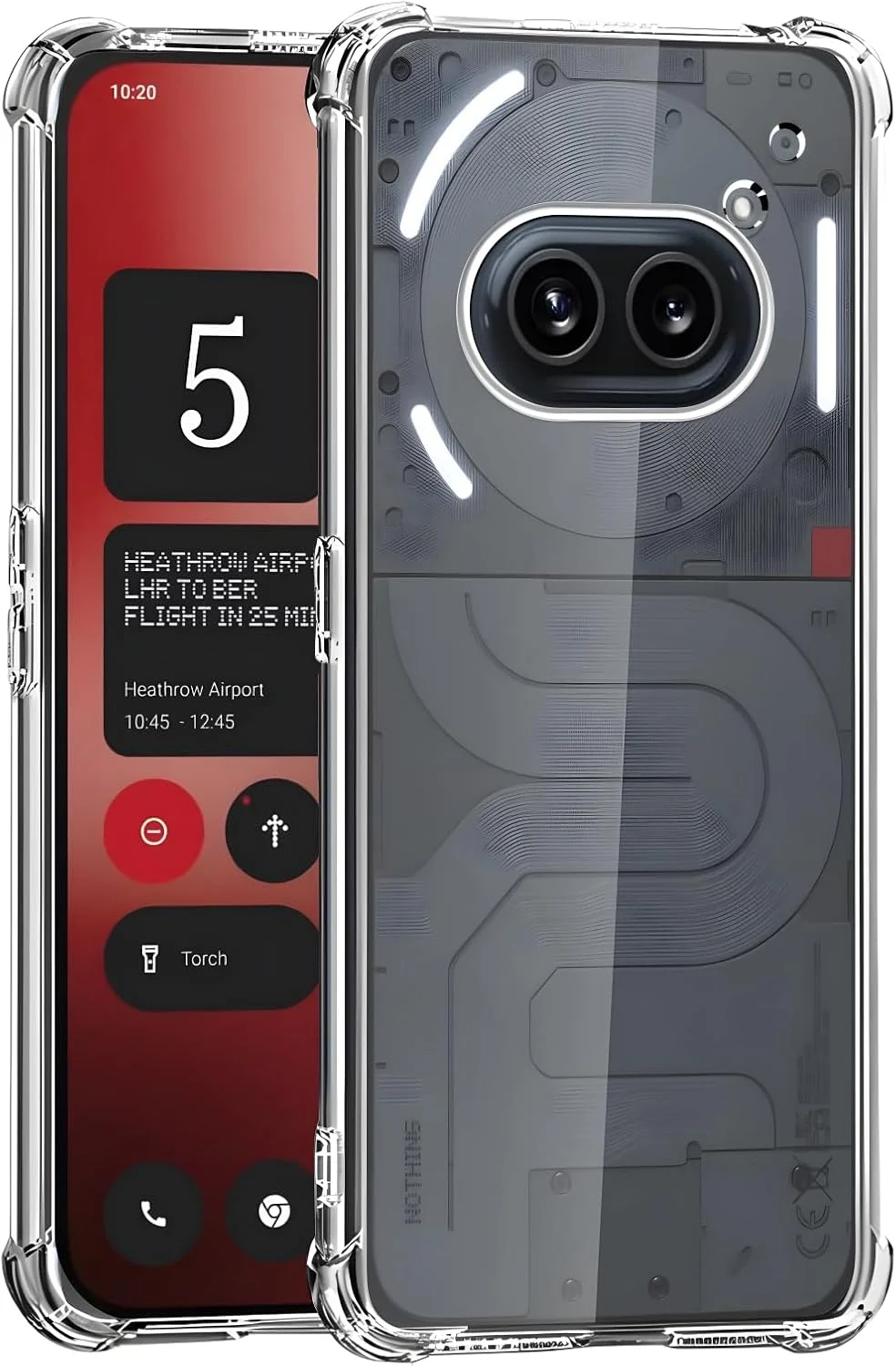 کاور شفاف گوشی ناتینگ فون 2a/2a پلاس، با گوشه‌های تقویت‌شده، باریک، مقاوم در برابر ضربه، ساخته شده از TPU انعطاف‌پذیر