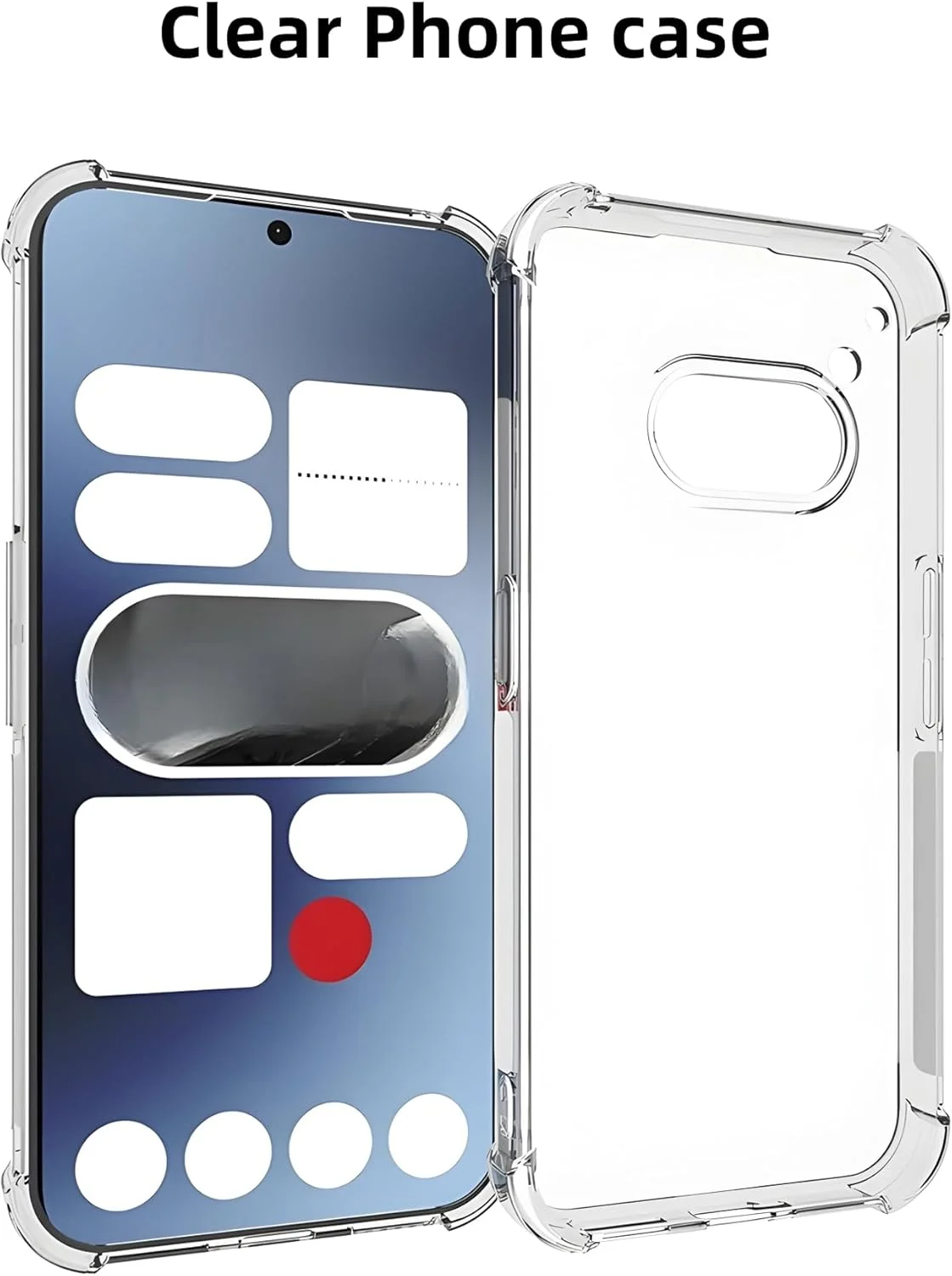 کاور شفاف گوشی ناتینگ فون 2a/2a پلاس، با گوشه‌های تقویت‌شده، باریک، مقاوم در برابر ضربه، ساخته شده از TPU انعطاف‌پذیر