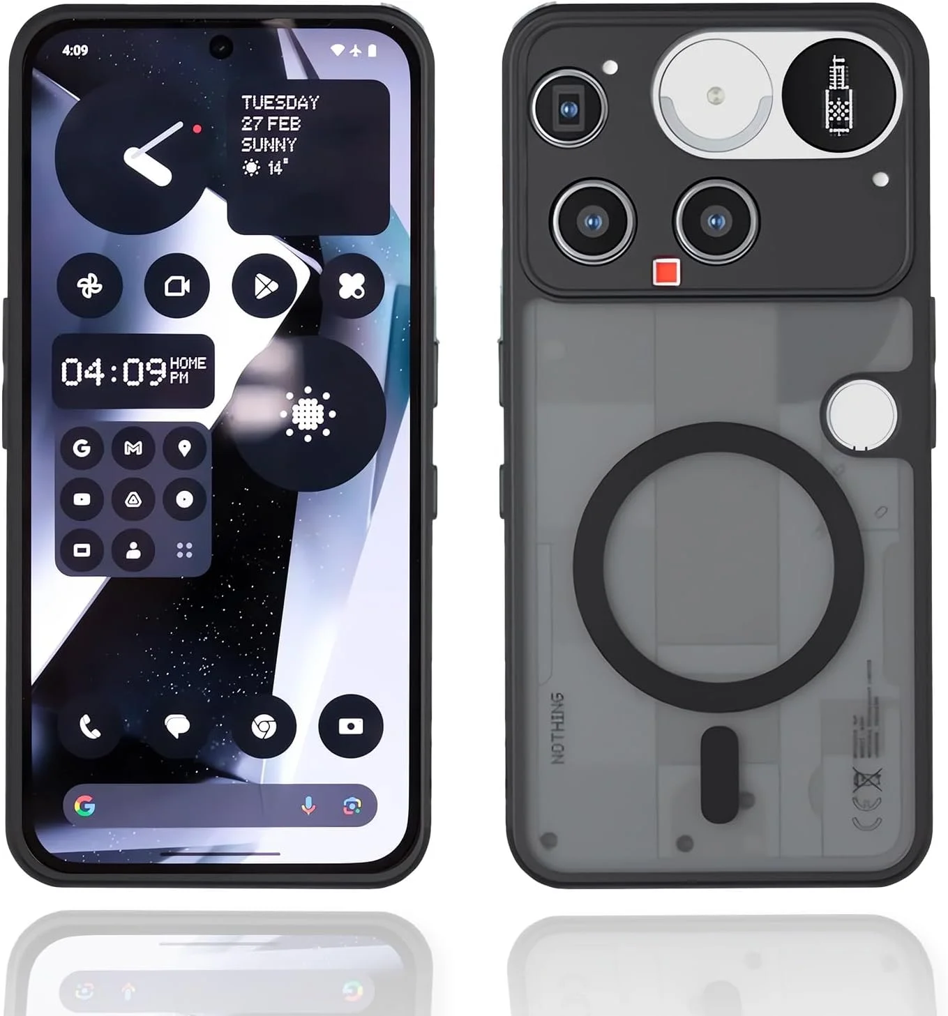 کاور مغناطیسی FJIASTB برای تلفن (3) 2025، محافظ مقاوم، سازگار با پوست، ضد ضربه و ضد خش (مشکی مات)