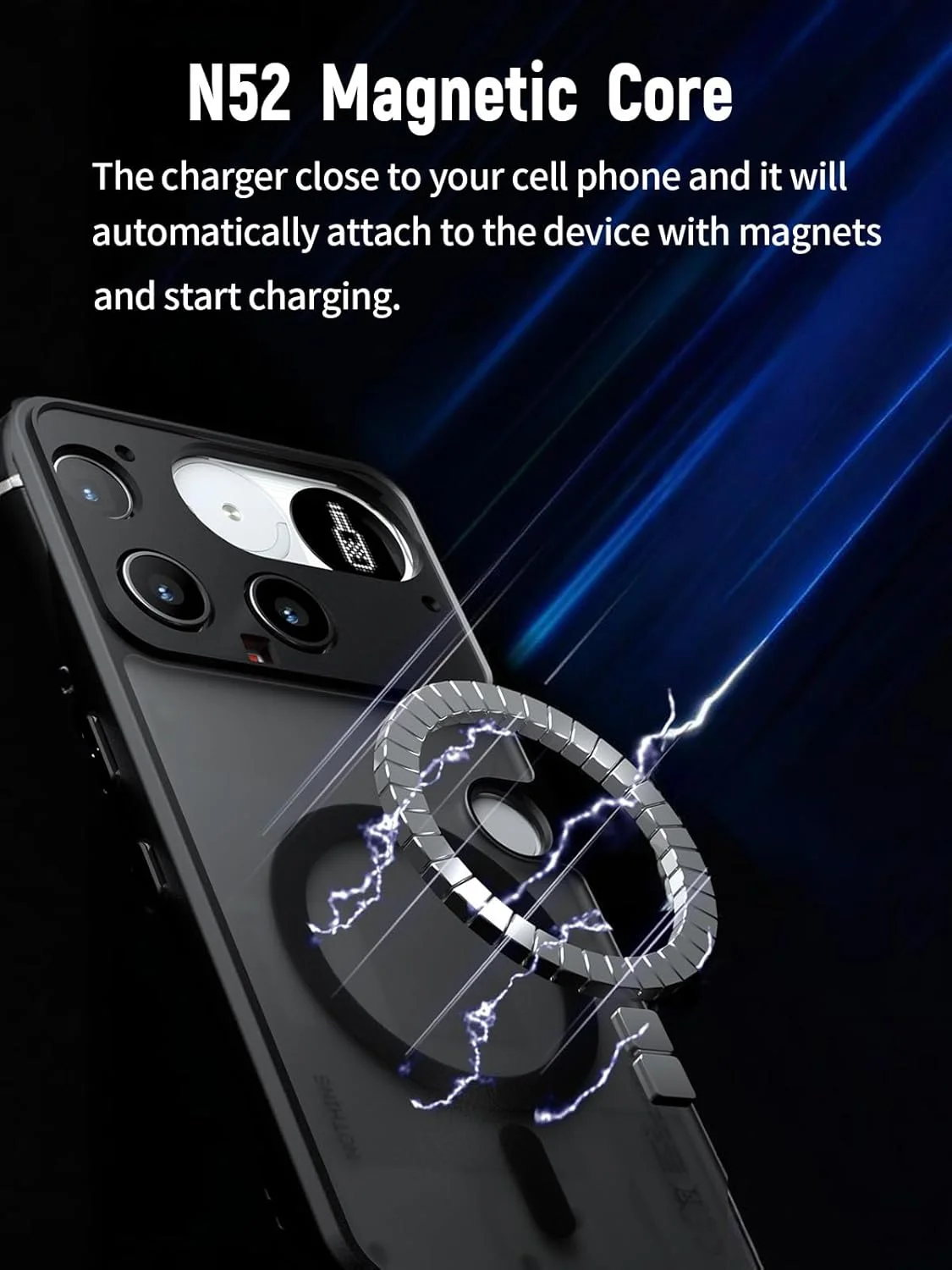 کاور مغناطیسی FJIASTB برای تلفن (3) 2025، محافظ مقاوم، سازگار با پوست، ضد ضربه و ضد خش (مشکی مات)