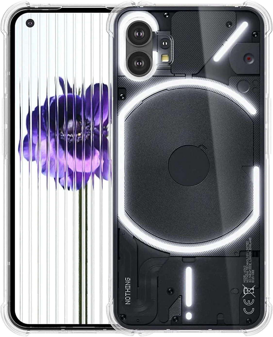 کاور محافظ گوشی ناتینگ فون 1، کاور شفاف ضد خش با ضربه گیر مقاوم و محافظ دوربین