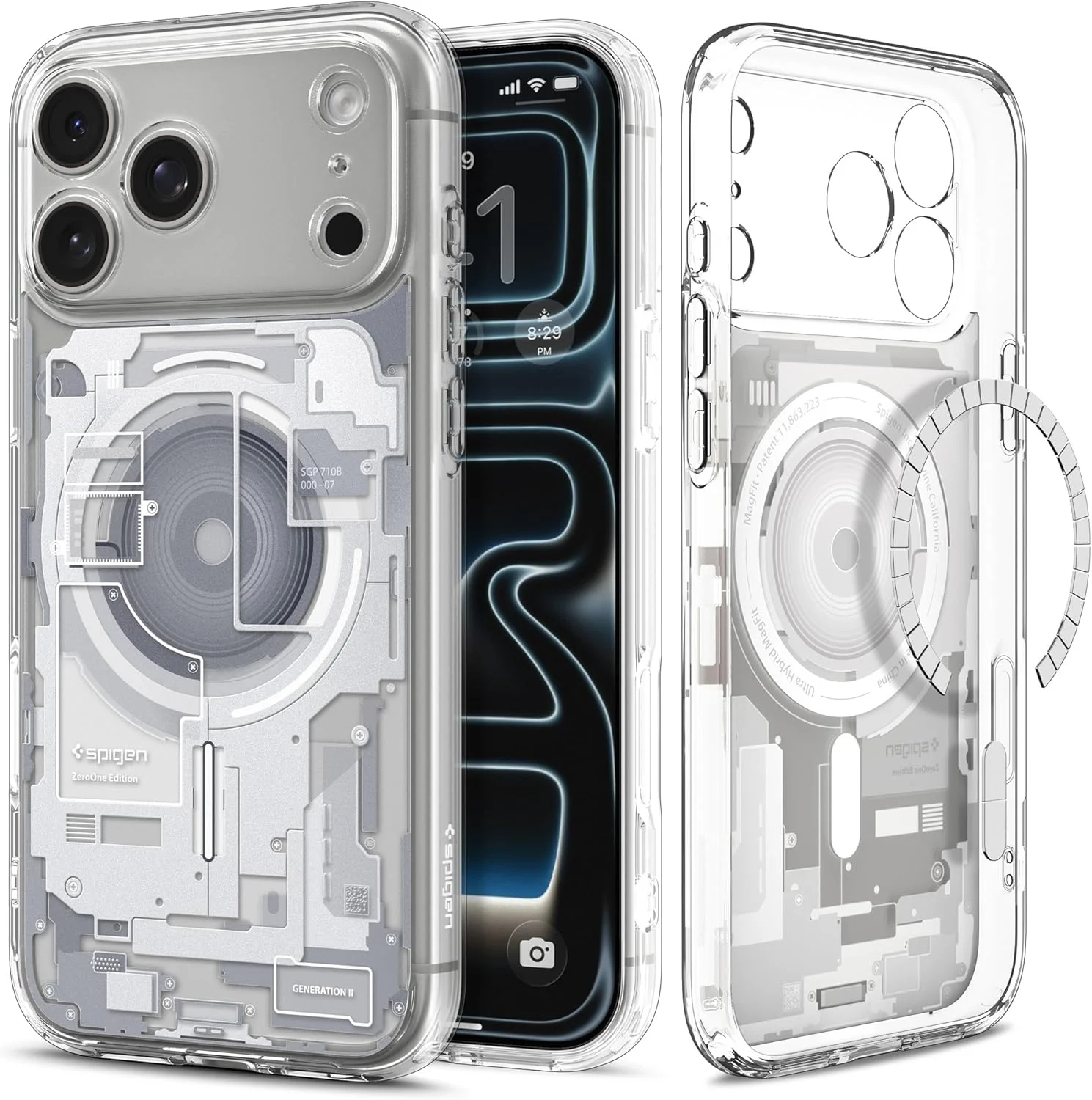 کاور محافظ گوشی آیفون 17 پرو مکس Spigen Ultra Hybrid MagFit [سازگار با MagSafe] (2025) - طرح Zero One White