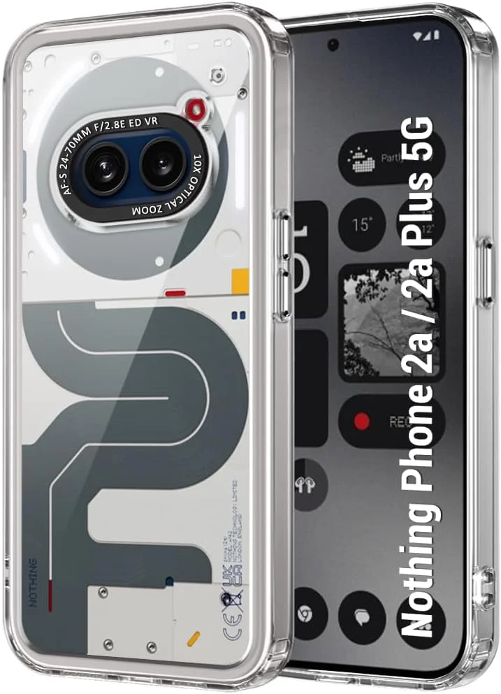 قاب پشتی ضد ضربه TheGiftKart مناسب برای Nothing Phone 2a / Plus 5G | حاشیه دوربین شیک | دکمه های آبکاری شده | قاب پشتی سخت و شفاف (TPU و PC، سپر شفاف)