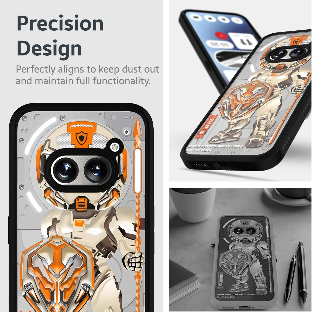 کاور پشتی طرح دار سری Impulse کاور برای ناتینگ فون 2a 5G (سیاه جنگجوی فضایی)