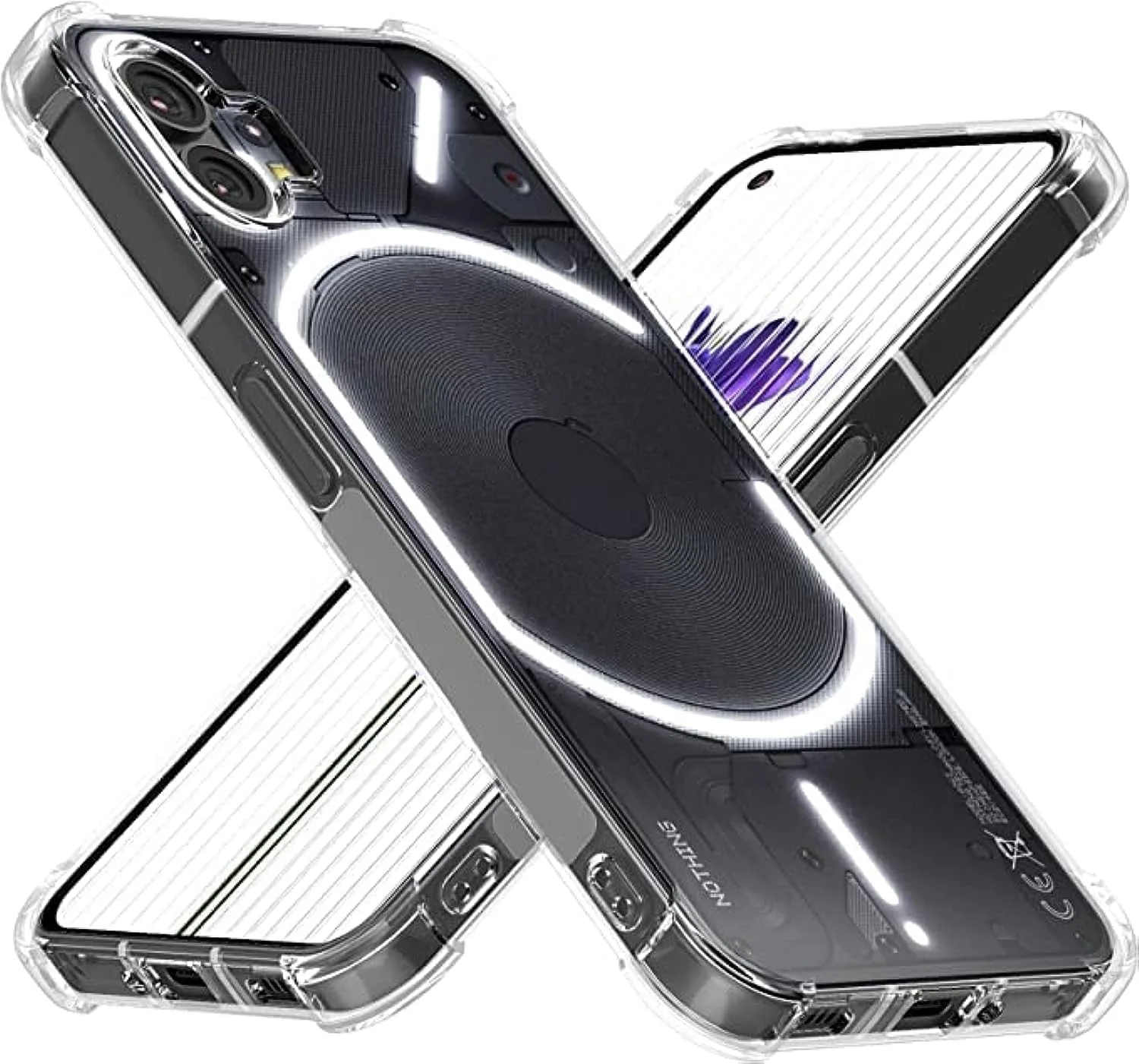 کاور پشتی شفاف ضد ضربه برای ناتینگ فون 1 – کاور سیلیکونی نرم با بالشتک هوا، محافظ ضد خش