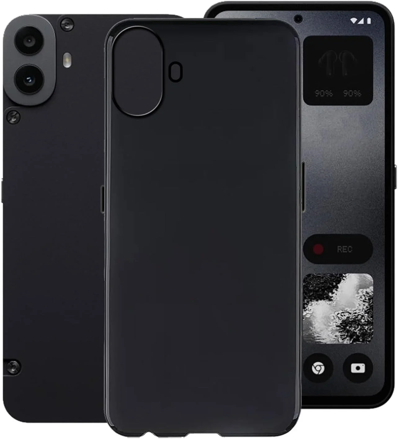 قاب گوشی برای ناتینگ CMF Phone 1، کاور ضربه گیر ضد خش مشکی، قاب TPU نرم و فوق العاده نازک، قاب محافظ سیلیکونی انعطاف پذیر برای ناتینگ CMF Phone 1 6.67 اینچ - ساده