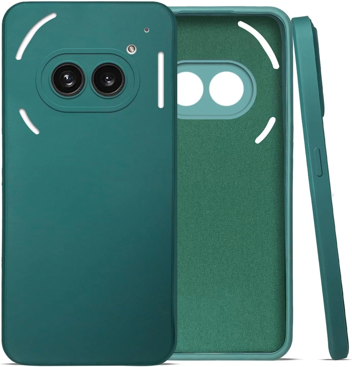 کاور سیلیکونی مات Muzz برای ناتینگ فون 2a / ناتینگ 2a پلاس، سبز، با پارچه داخلی فیبری