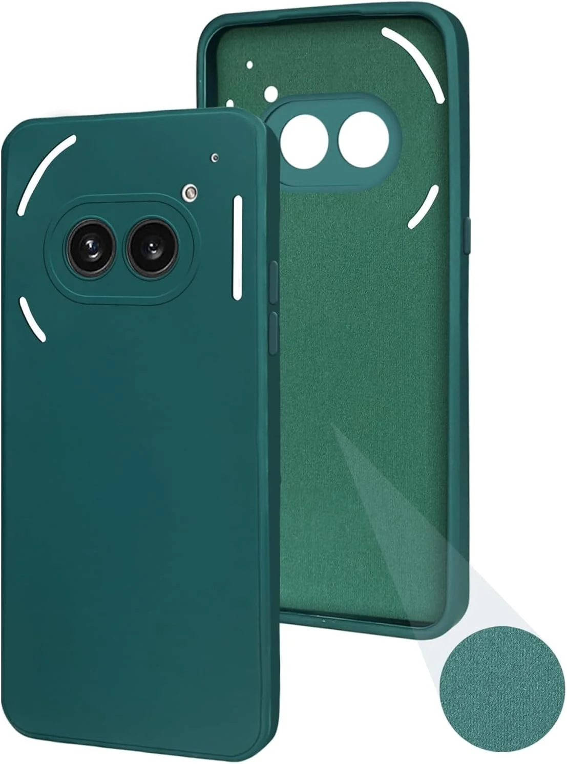 کاور سیلیکونی مات Muzz برای ناتینگ فون 2a / ناتینگ 2a پلاس، سبز، با پارچه داخلی فیبری