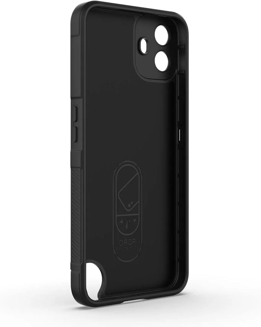 کاور سیلیکونی نرم PEIYE برای تلفن Nothing CMF Phone 1، با طراحی ضد لغزش در کناره ها، TPU انعطاف پذیر و مقاوم در برابر ضربه - مشکی