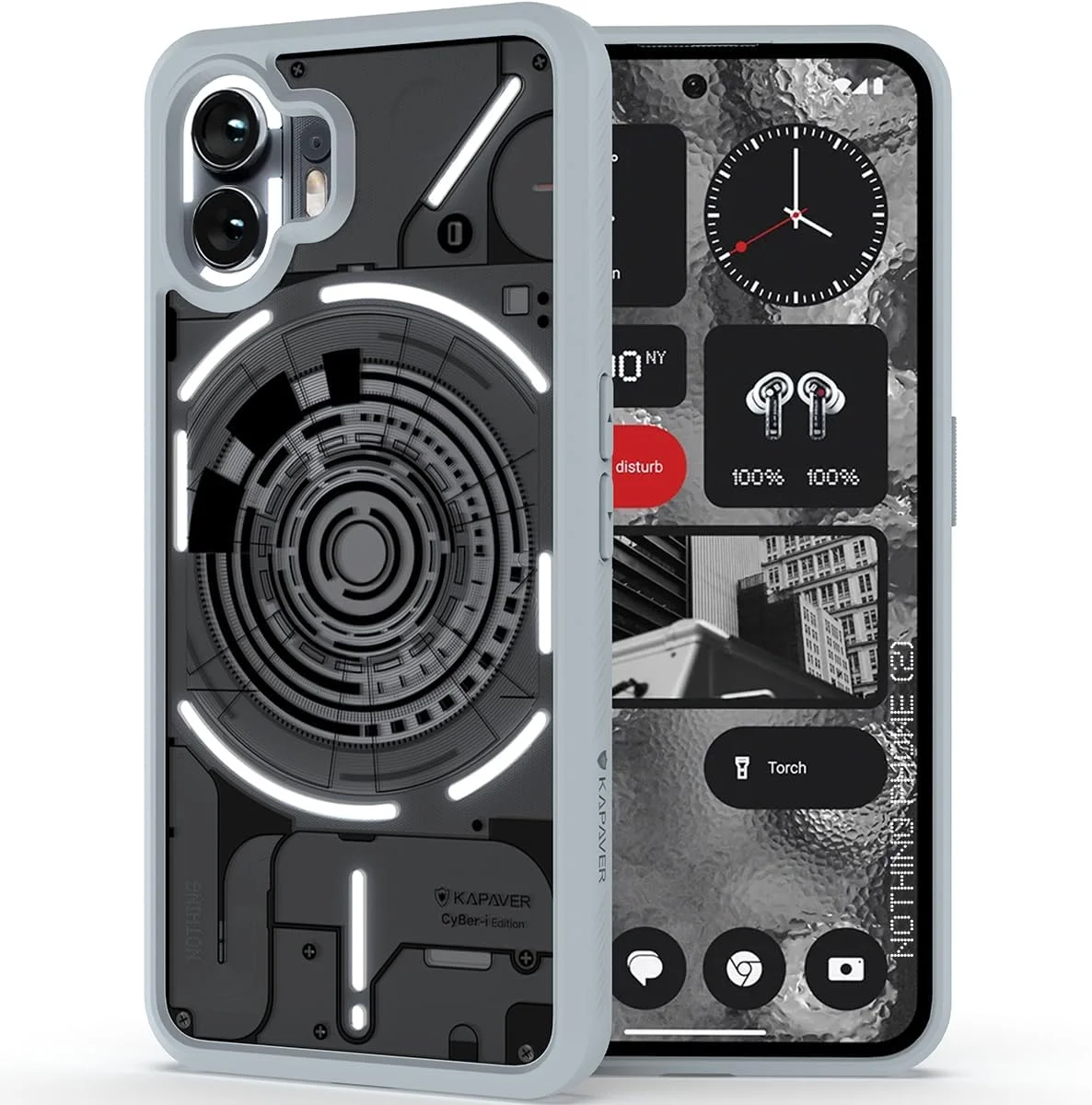 کاور پشتی Cyber-i Edition برند KAPAVER برای Nothing Phone 2 5G (خاکستری-01)