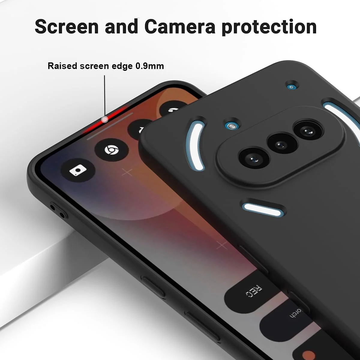 قاب محافظ گوشی ناتینگ فون (3a)، قاب محافظ کامل بدنه با بافت ابریشمی، پوشش داخلی پارچه میکروفایبر نرم، قاب برای گوشی ناتینگ فون (3a) - مشکی