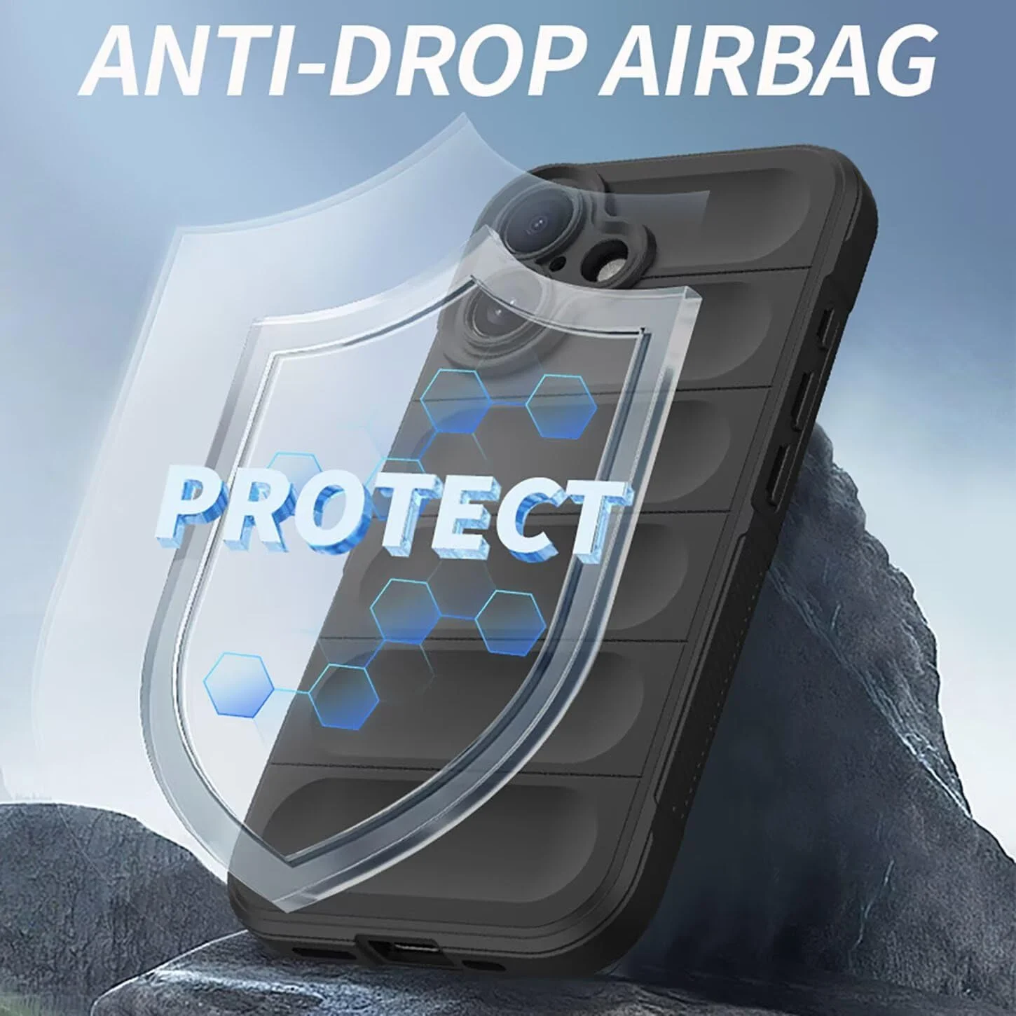 کاور محافظ گوشی ناتینگ فون (3)، طرح موج ضد ضربه و طراحی ایربگ، سیلیکون مایع نرم با حس پوست مات، بامپر TPU فوق العاده نازک (مشکی)