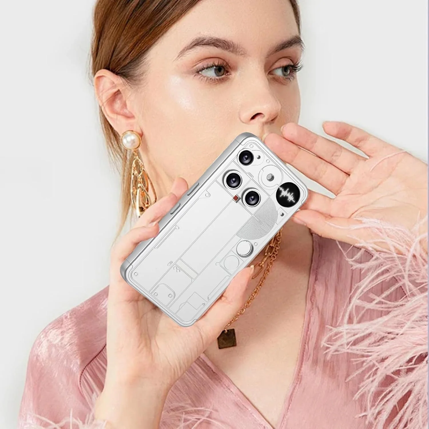 کاور محافظ گوشی ناتینگ فون (3) تیانیو، کاور سخت PC فوق العاده نازک و مقاوم در برابر ضربه، کاور محافظ کامل برای ناتینگ فون (3) - قرمز مشکی