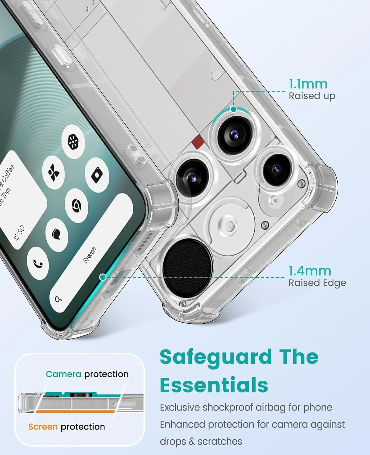 کاور ژله ای فوق نازک گوشی ناتینگ فون 3، کاور محافظ نرم سیلیکونی TPU - شفاف