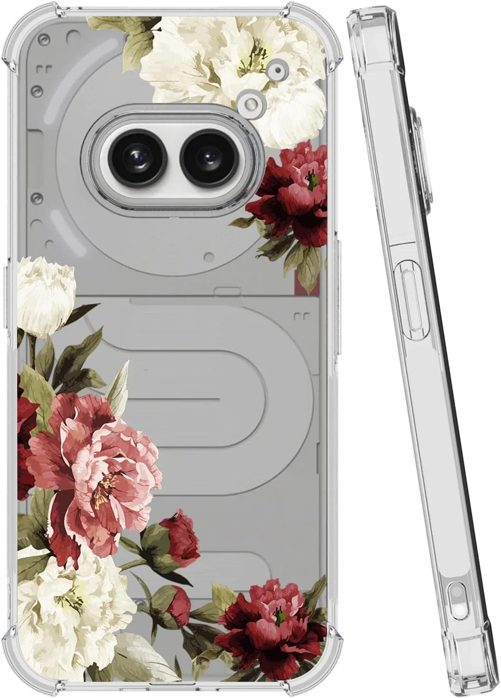 قاب گوشی Jhxtech برای گوشی ناتینگ فون 2A، مدل A142 دخترانه زنانه، باریک ضد ضربه شفاف با طرح گل نرم و انعطاف پذیر TPU محافظ برای گوشی ناتینگ فون 2A طرح شکوفه