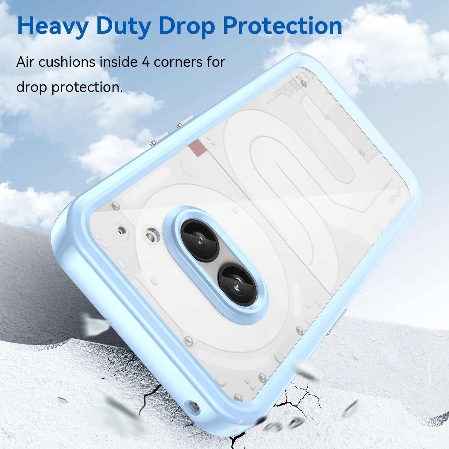 قاب محافظ گوشی ناتینگ فون 2A بایفو، قاب ضربه گیر شفاف، پشت PC ضد خش، HD شفاف، قاب برای ناتینگ فون 2A مدل Case-02