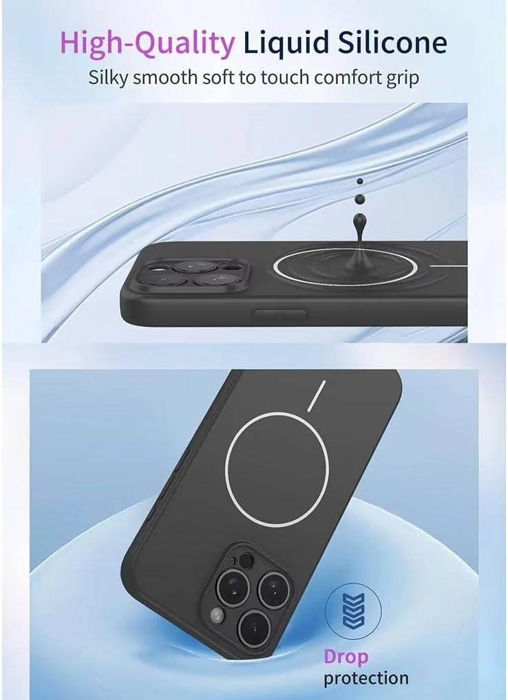 کاور سیلیکونی بسیار نازک و ژله‌ای نرم SEAHAI با قابلیت جذب مغناطیسی و ضربه‌گیر لبه TPU شیک - مشکی، مناسب برای ناتینگ فون (3)