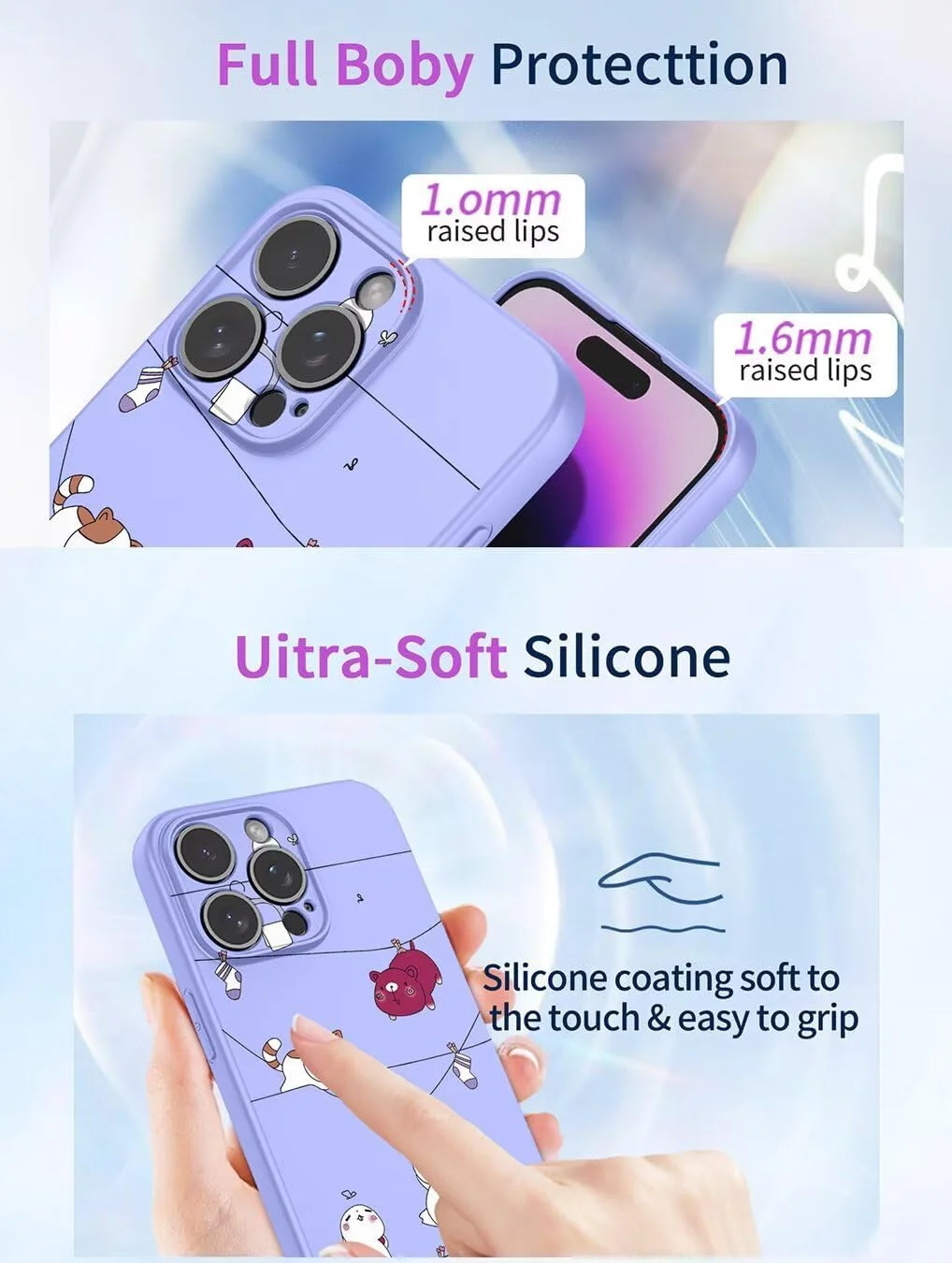 کاور سیلیکونی بسیار نازک و نرم ژله ای با طرح گل و حیوانات زیبا برای ناتینگ فون (3a) پرو، کاور شیک مات TPU ضد ضربه - بنفش S09