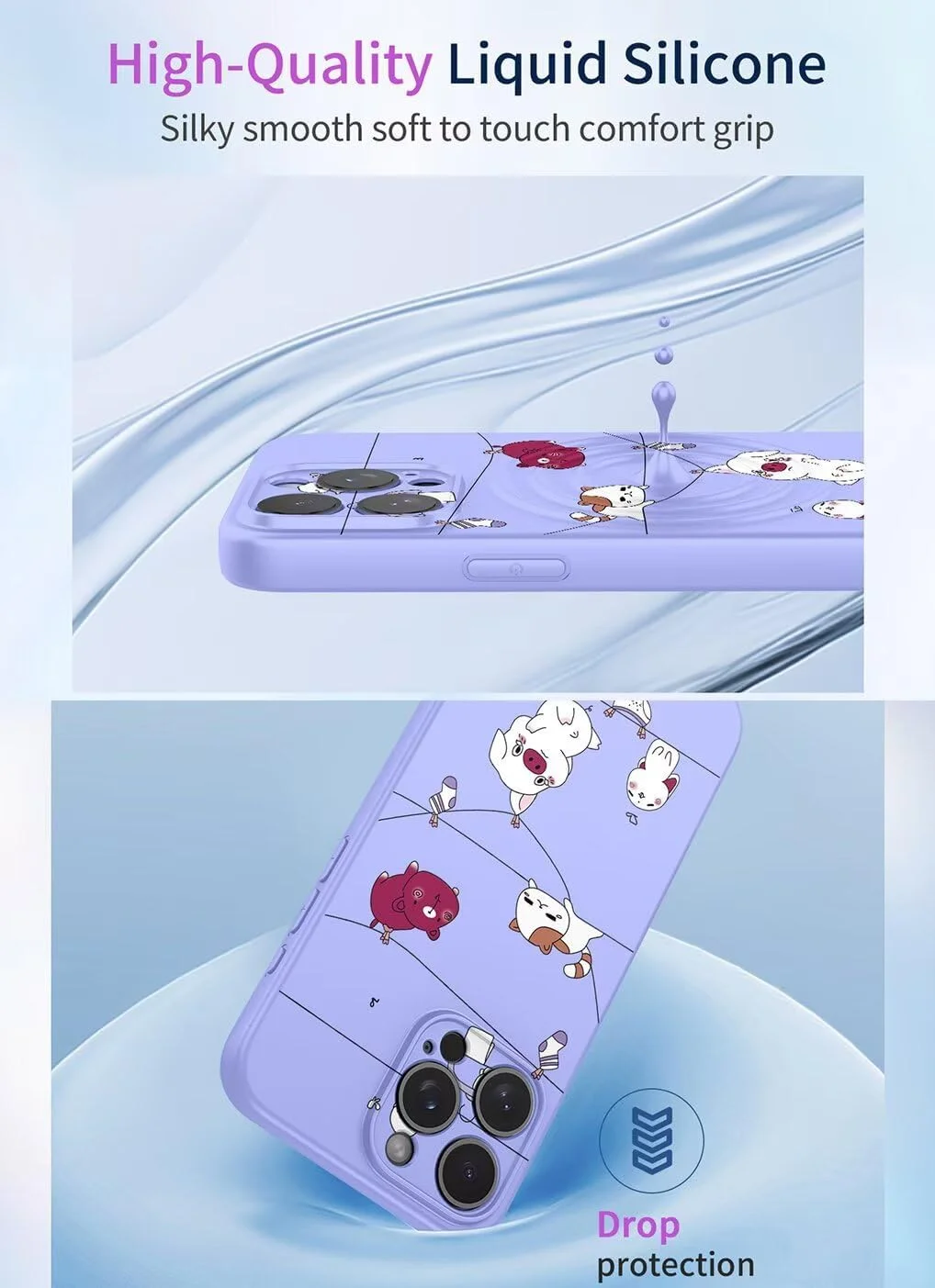 کاور سیلیکونی بسیار نازک و نرم ژله ای با طرح گل و حیوانات زیبا برای ناتینگ فون (3a) پرو، کاور شیک مات TPU ضد ضربه - بنفش S09